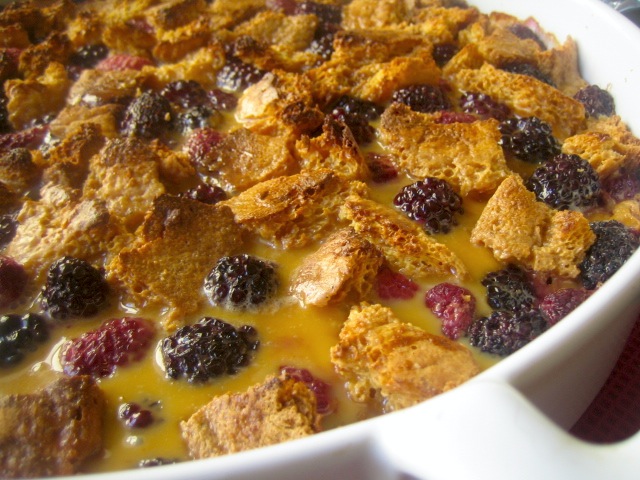 Mexican Bread Pudding with Berries