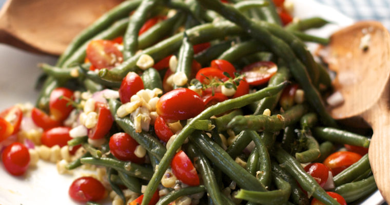 Simple Green Bean Corn and Tomato Salad with Vinaigrette