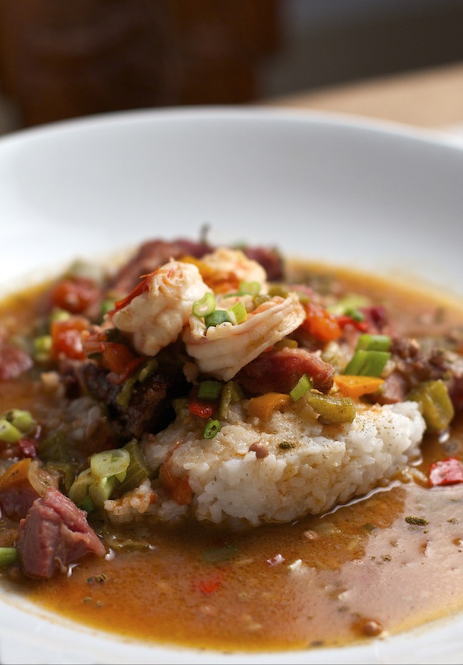 Gumbo with Ham Hock and Shrimp