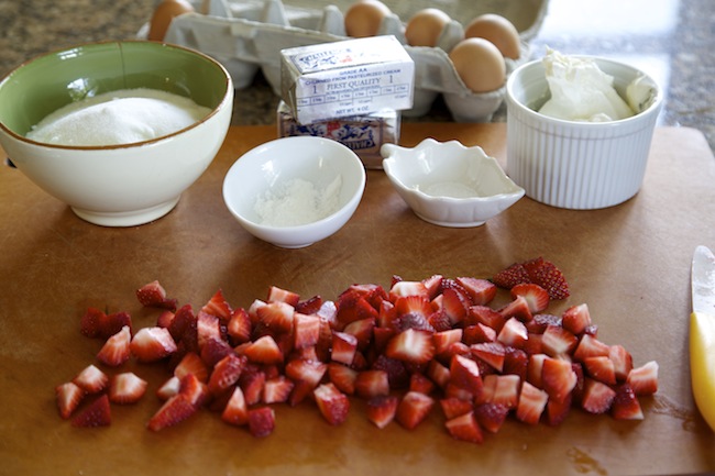 Ingredients for Strawberry Key Lime Cream Cheese Cake