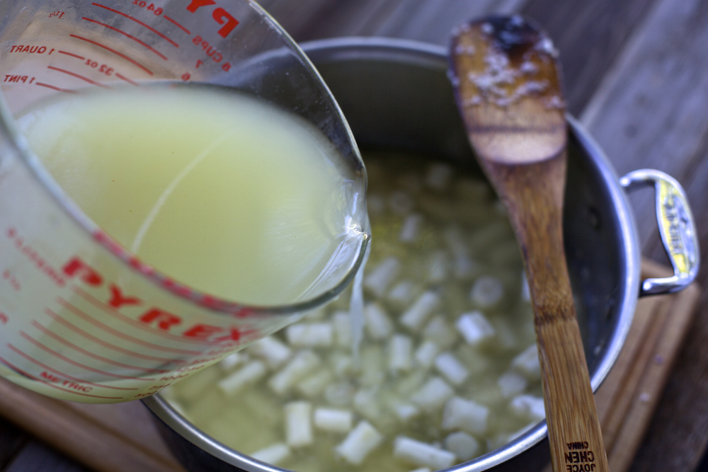 White Asparagus Soup Prep